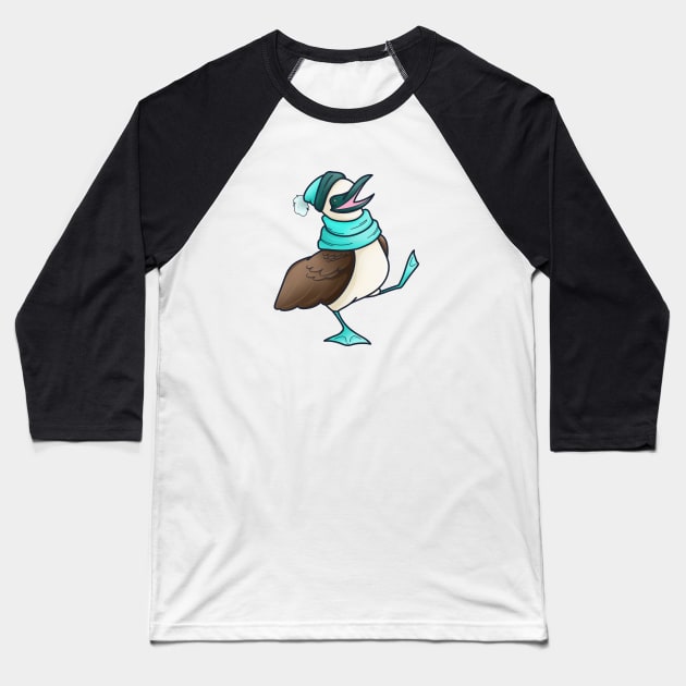 Blue Birdie Buddy Baseball T-Shirt by candice-allen-art